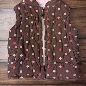 Carter’s Brown Corduroy Polka Dot Puffer Vest